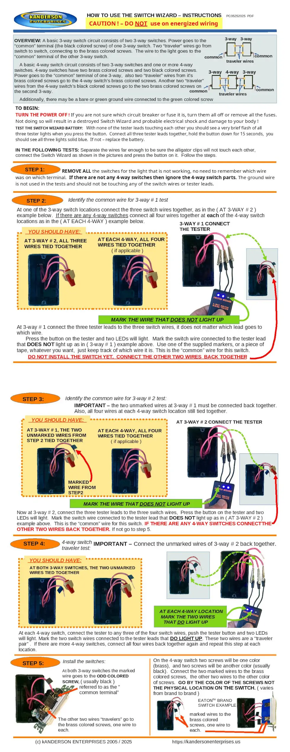1 page image of instructions